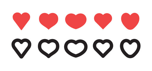 Heart icons. Love symbol vector illustration. Valentine's day and love design elements.