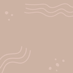 Background with organic abstract shapes and leaves. Line in pastel colors. Background in minimalist style. Contemporary vector Illustration.