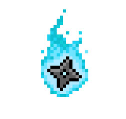 Fototapeta premium Ninja star, weapon wrapped in fire