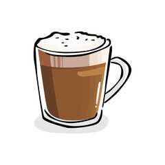 Vector illustration of a simple cup of coffee cappuccino icon