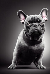 french bulldog puppy on black background