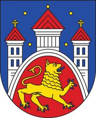 Official coat of arms vector illustration of the German regional capital city of GÖTTINGEN, GERMANY
