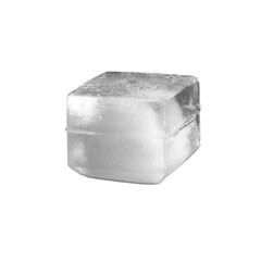 Large ice cube isolated on white background