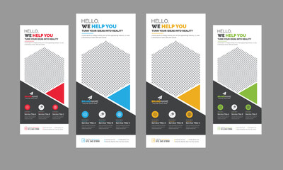 Modern Corporate Business Roll Up Banner Standee Template Vector Design, Abstract Creative X Banner, Pull Up Banner Layout for Advertisement, Ads, Exhibition, Display