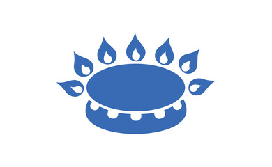 Blue gas burner icon. 
