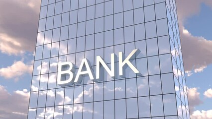 Skyscraper bank building City business district financial money center 4k