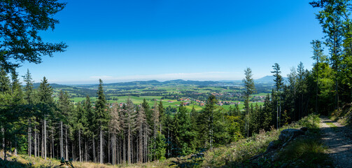 Obraz premium Panoramic view in Weissensee, close to Pfronten and Füssen, Allgäu Bavaria Germany