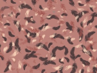 Gentle background in pastel colors. Feathers.