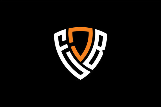 EJB creative letter shield logo design vector icon illustration
