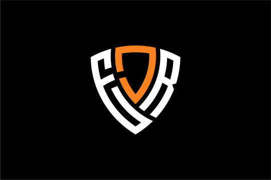 EJR creative letter shield logo design vector icon illustration
