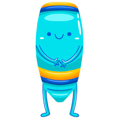 Cute Crayon Mascot Character Illustration