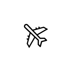 Plane line icon isolated on white background