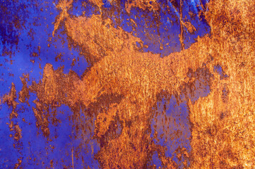 Dirty tinted iron battered background with a spots