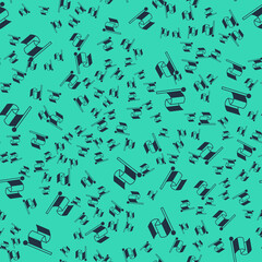 Black Flag Italy icon isolated seamless pattern on green background. Vector
