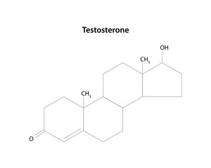 Testosterone is the main male sex hormone. Structural formula. - obrazy, fototapety, plakaty