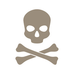 Skull and Crossbones isolated on white background
