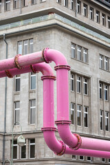 Pink sewage pipes in the west of Berlin