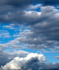 Blue sunny sky with clouds