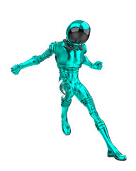 retro astronaut is landing