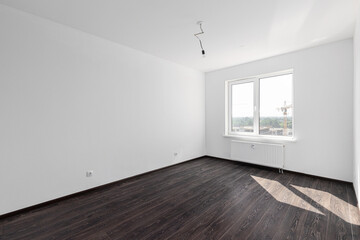 Empty white room without decoration and renovation