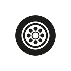 Flat wheel icon. Car repair service concept. Vector illustration. stock image. 