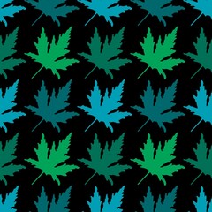 Autumn cartoon doodle seamless maple leaves pattern for wrapping paper and clothes print and kids