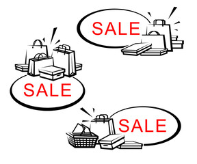 Shopping bag elements set. Isolated shopping bag. Vector