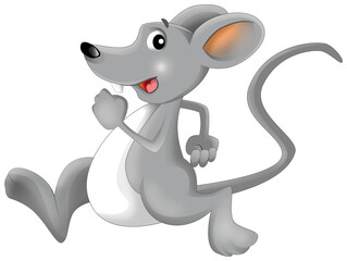 cartoon scene with happy smiling mouse illustration for children