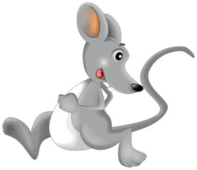 cartoon scene with happy smiling mouse illustration for children