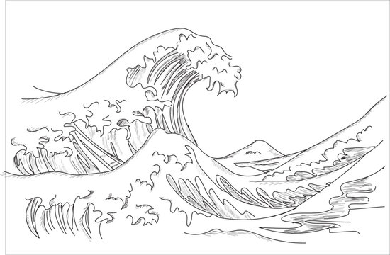"The Great Wave in Kanagawa", also known as the Great Wave drawing	