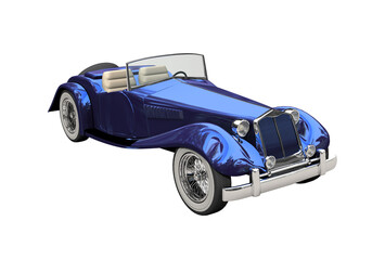 Obraz na płótnie Canvas Shiny old Hot Rod model of a vintage convertible car.
