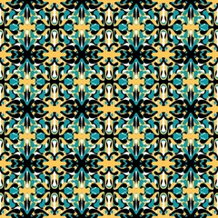 Abstract floral seamless ethnic ornaments pattern for fabrics and textiles and packaging and wrapping paper