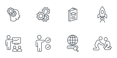 Training. Motivation, Skills, Development and Webinar icons  symbol vector elements for infographic web