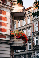 Ancient balcony with flowers like from Romeo and Juliet