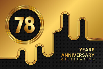 78 Year Anniversary celebration template design. Golden Anniversary, vector illustration.