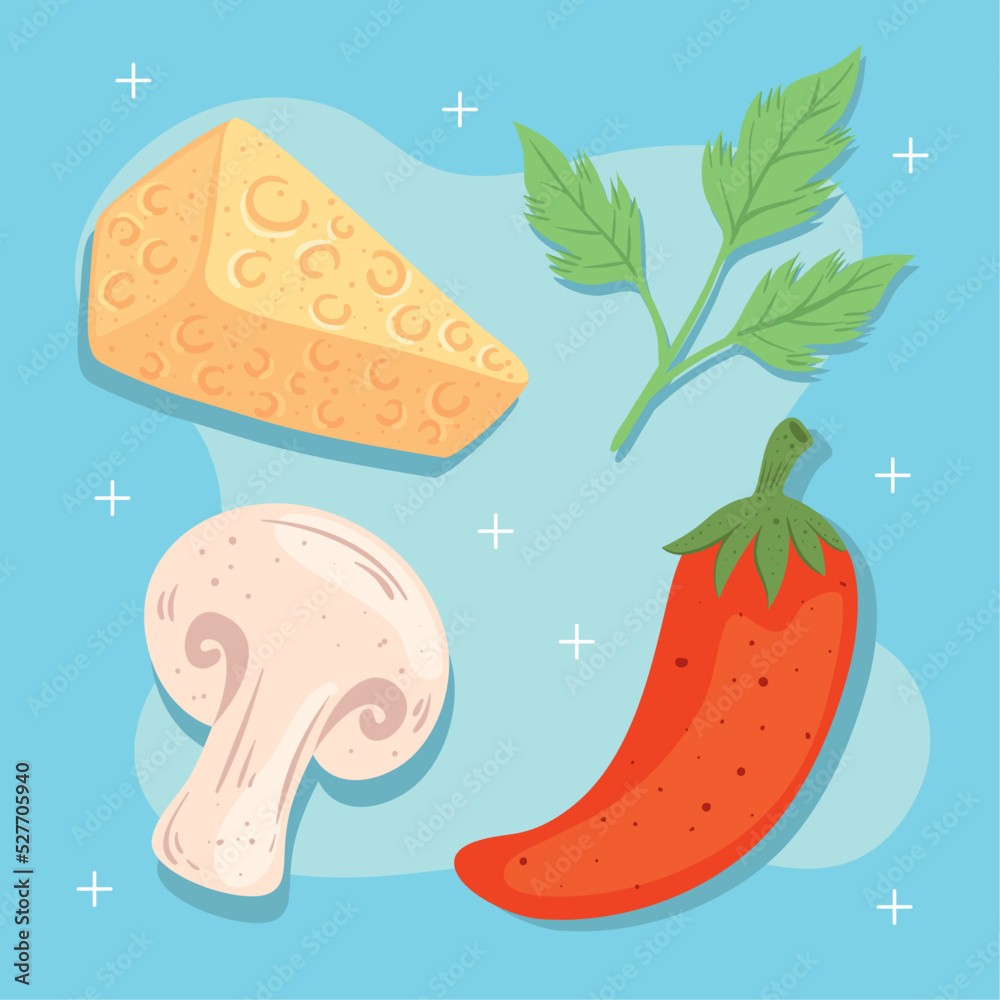 Canvas Prints cheese and vegetables