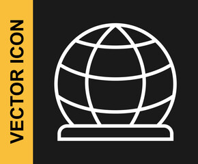 White line Playground climbing equipment icon isolated on black background. Kid playground climb. Vector