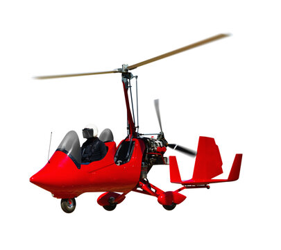 Picture of autogyro isolated on a clean white background....