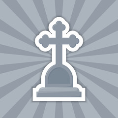 Note sticker with Tombstone, vector