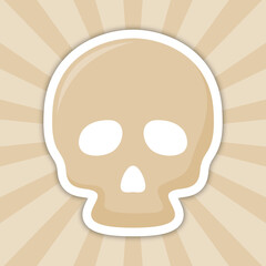 Note sticker with Skull, vector