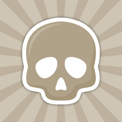 Note sticker with Skull, vector