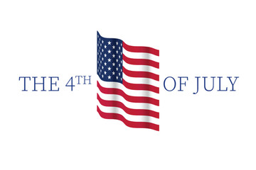 forth of july american flag text celebration invitation illustration card