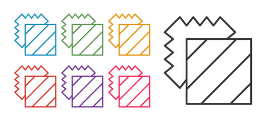 Set line Layers clothing textile icon isolated on white background. Element of fabric features. Set icons colorful. Vector