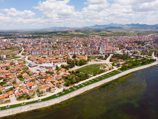Aerial view of beautiful architecture of Beysehir. Turkey