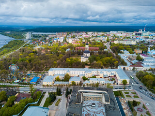Panoramic view of Bolkhov city with Orthodox churches, Russia