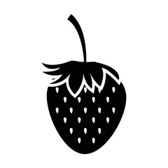 Strawberry black icon. Suitable for website, content design, poster, banner, or video editing needs