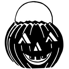 Halloween jack o lantern, Transparent Background,  Smile, Pumpkin, Candy Bucket, Vintage
