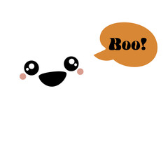 Handdrawn Ghost Boo, Happy Haunting, Halloween Ghost, Transparent Background, PNG