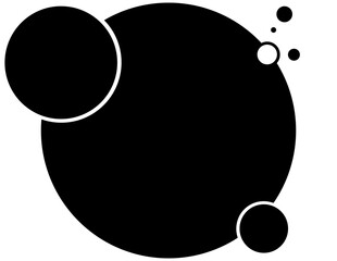 Black and White Circles, Round, Dots, Transparent Background,