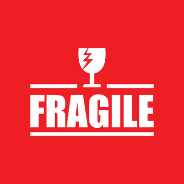 Fragile sticker and label vector